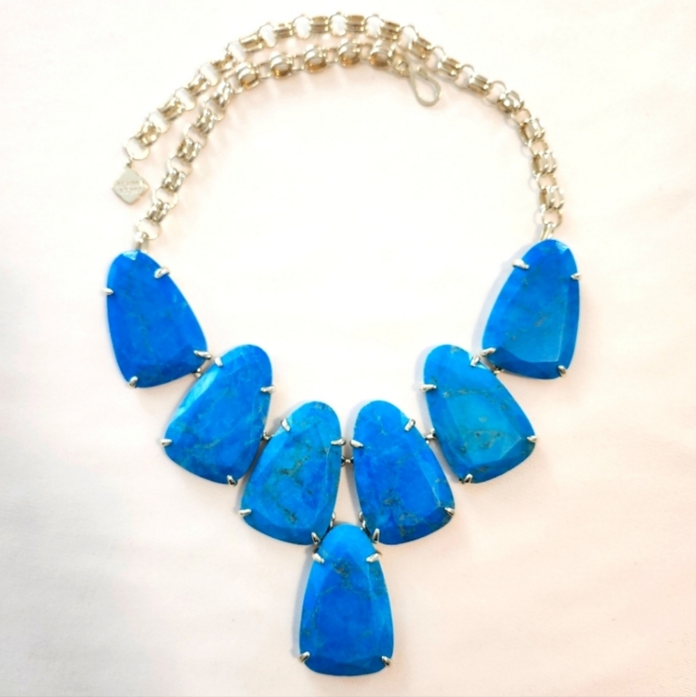 Kendra Scott Harlow statement necklace aqua howlite